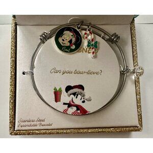 Disney Minnie Mouse 14k gold plated expandable bracelet with Christmas charms